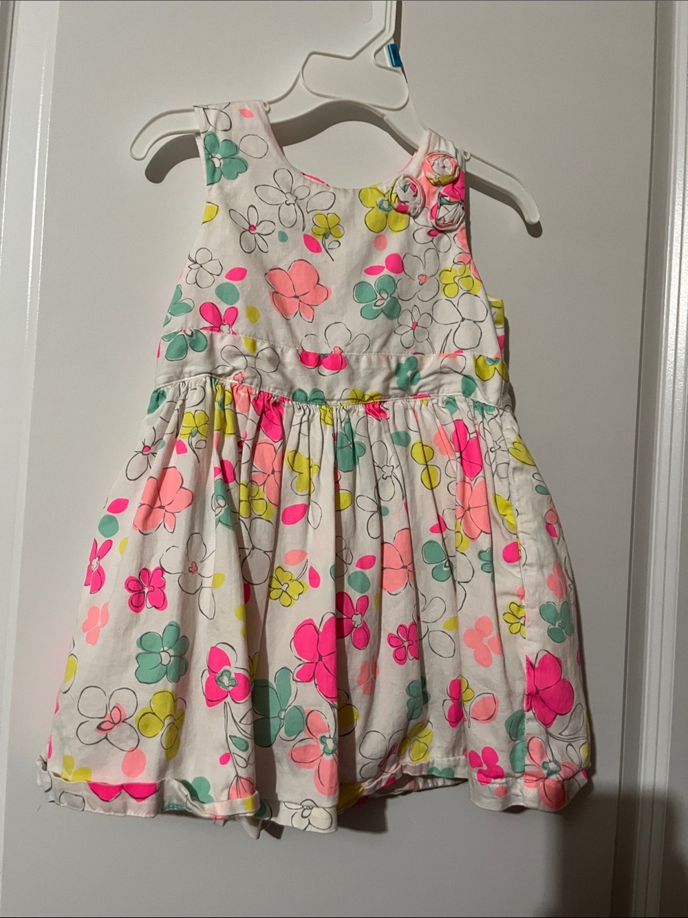 Carter's White Floral Sundress with Pink, Mint & Yellow Accents